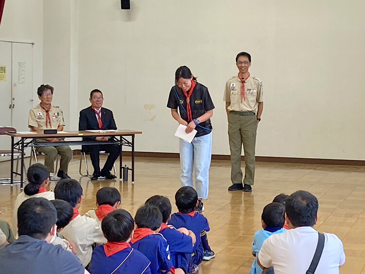 ボーイスカウト第24団入隊・上進式の様子02