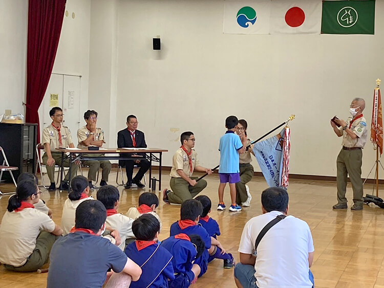 ボーイスカウト第24団入隊・上進式の様子04