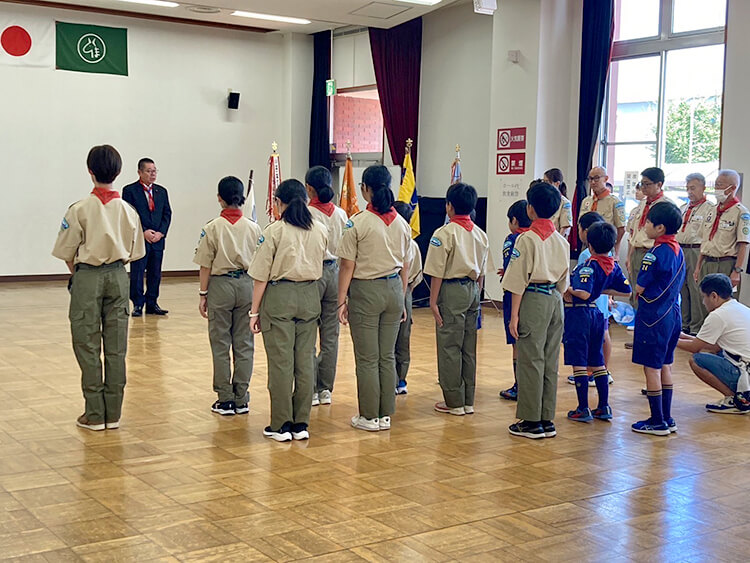ボーイスカウト第24団入隊・上進式の様子05