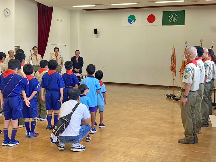 ボーイスカウト第24団入隊・上進式の様子06
