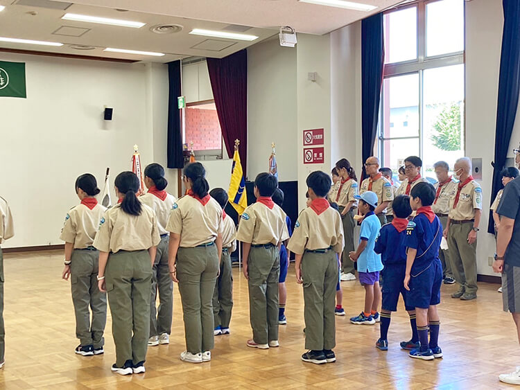 ボーイスカウト第24団入隊・上進式の様子07